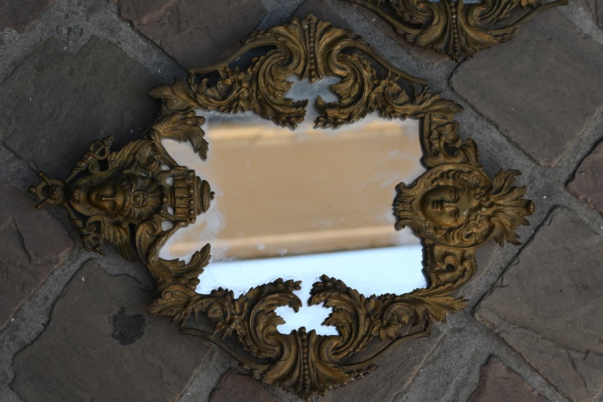 Pair Of Regence-style Bronze Mirrors-photo-3