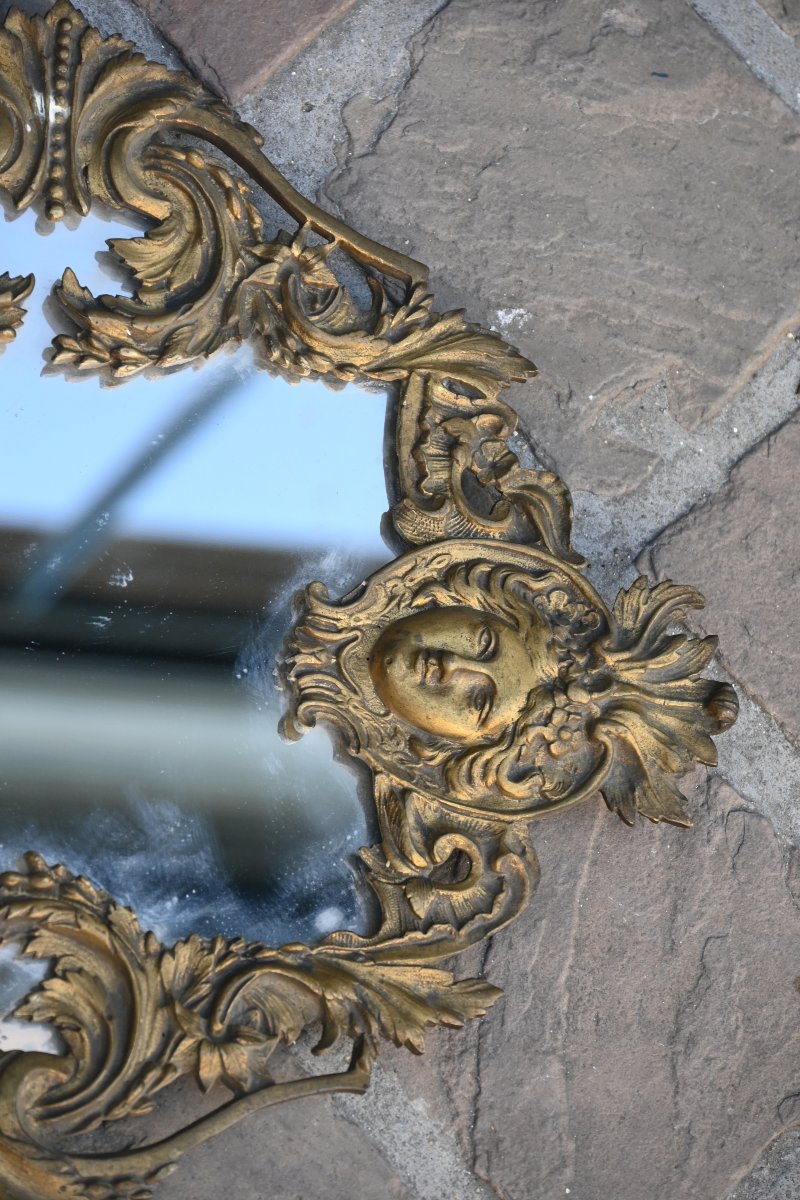 Pair Of Regence-style Bronze Mirrors-photo-2