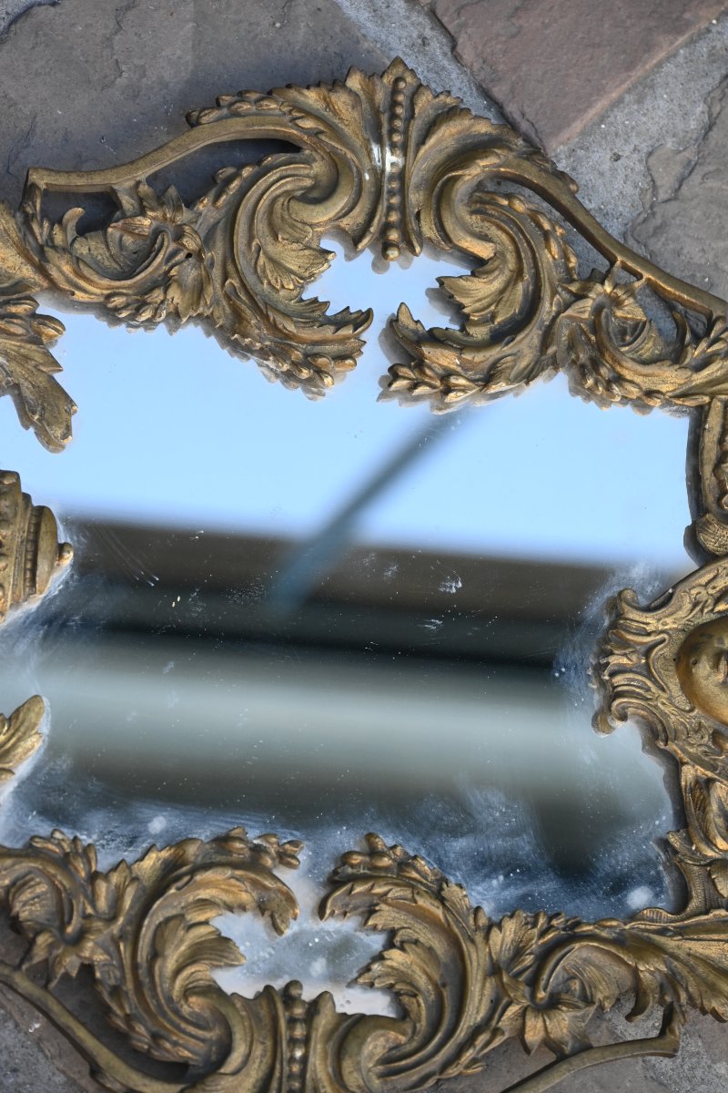 Pair Of Regence-style Bronze Mirrors-photo-3