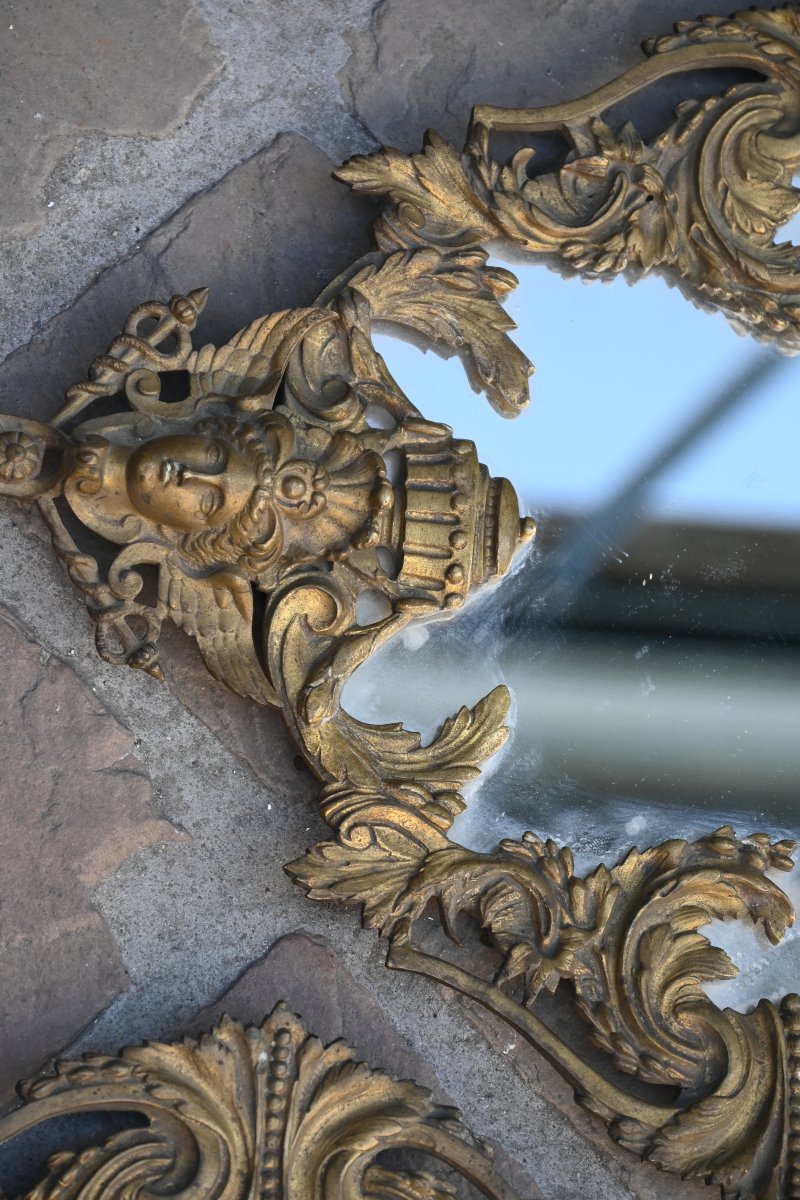 Pair Of Regence-style Bronze Mirrors-photo-4