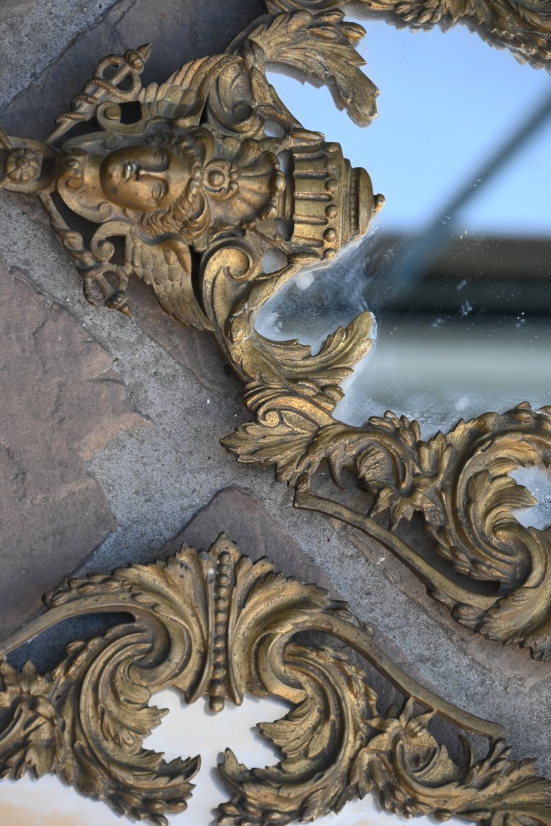 Pair Of Regence-style Bronze Mirrors-photo-5