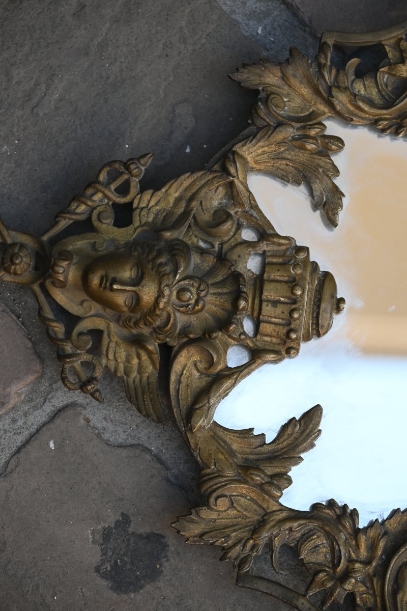 Pair Of Regence-style Bronze Mirrors-photo-6
