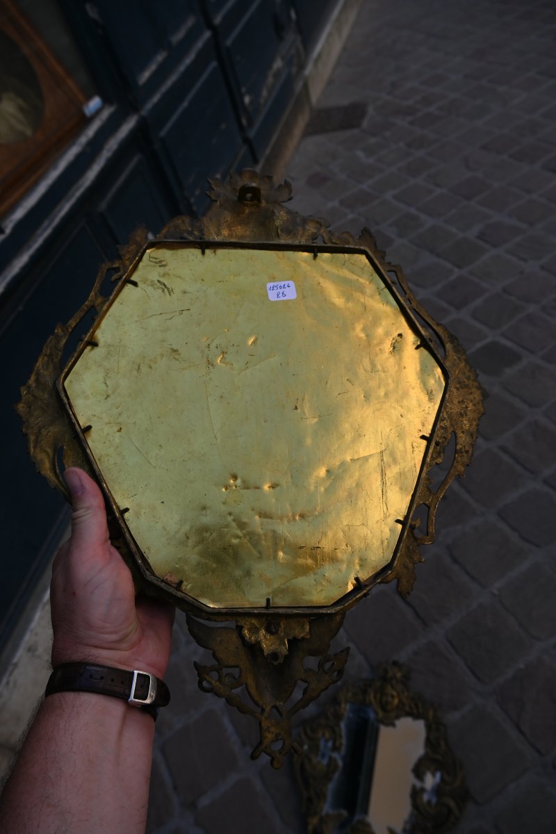 Pair Of Regence-style Bronze Mirrors-photo-7