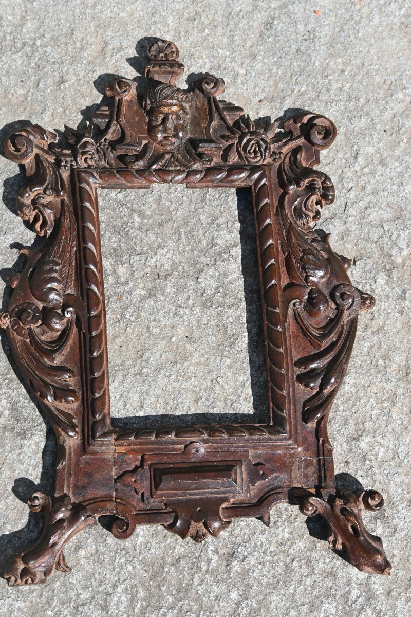 17th-century Walnut Frame By Hugues Sambin