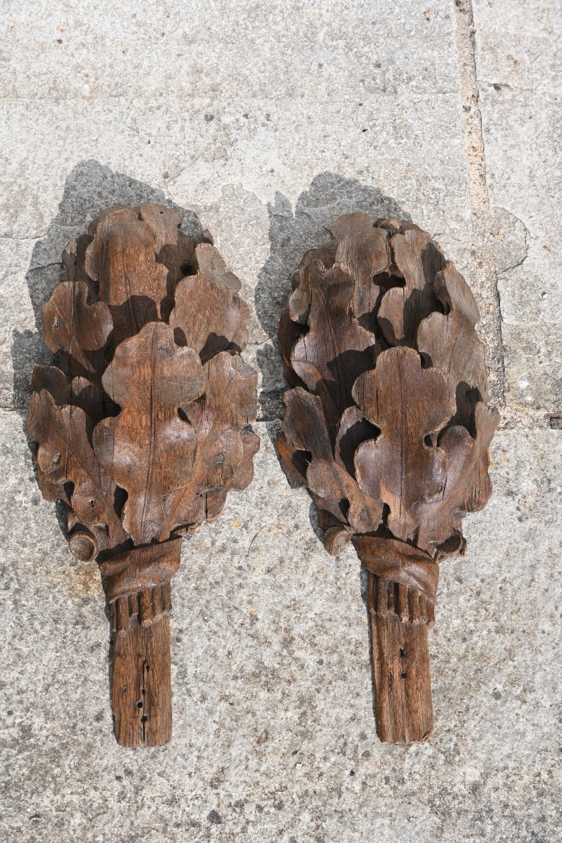 Pair Of Carved Wooden Pieces From The Louis XIV Period -photo-3