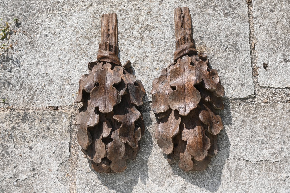 Pair Of Carved Wooden Pieces From The Louis XIV Period -photo-4