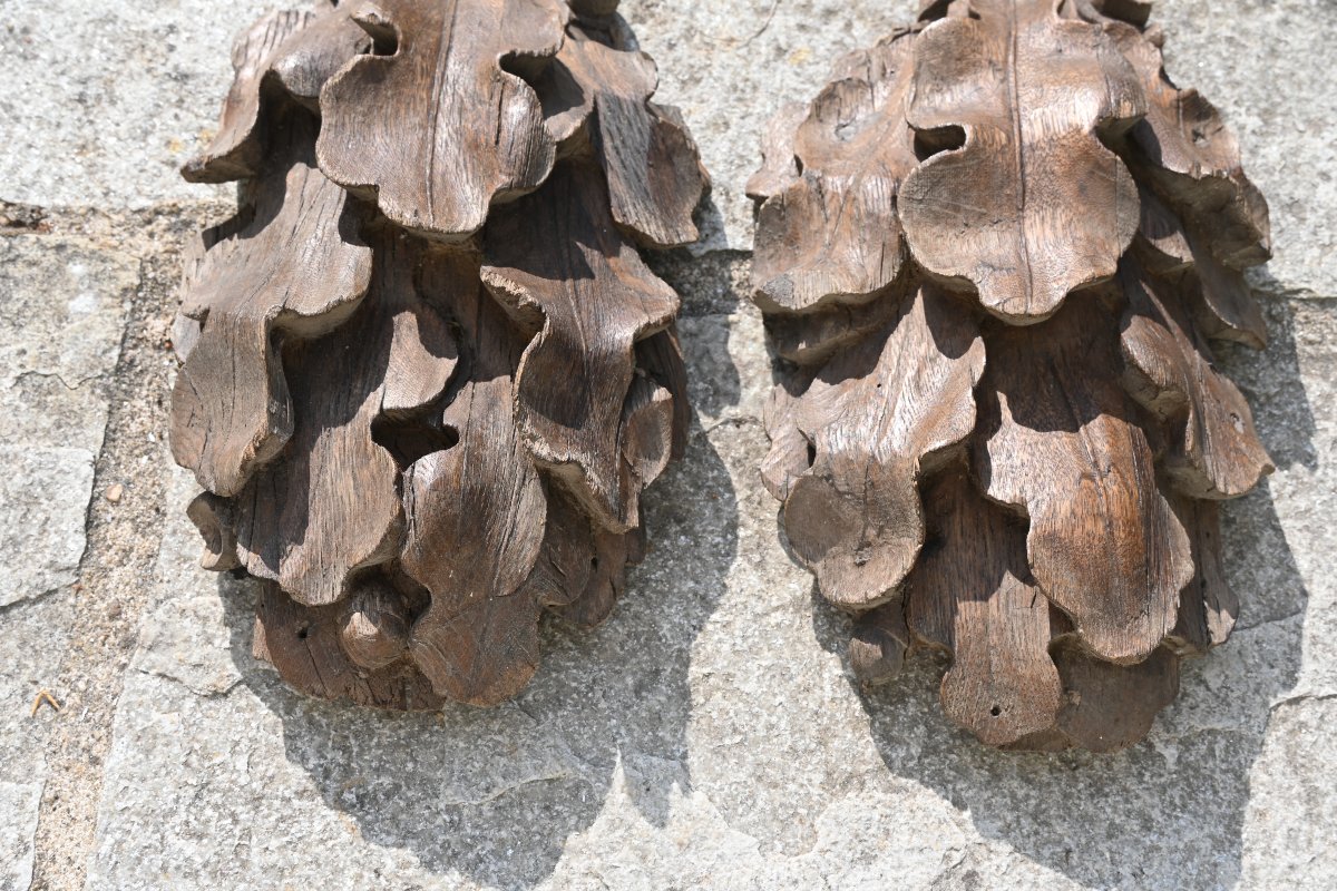 Pair Of Carved Wooden Pieces From The Louis XIV Period -photo-2