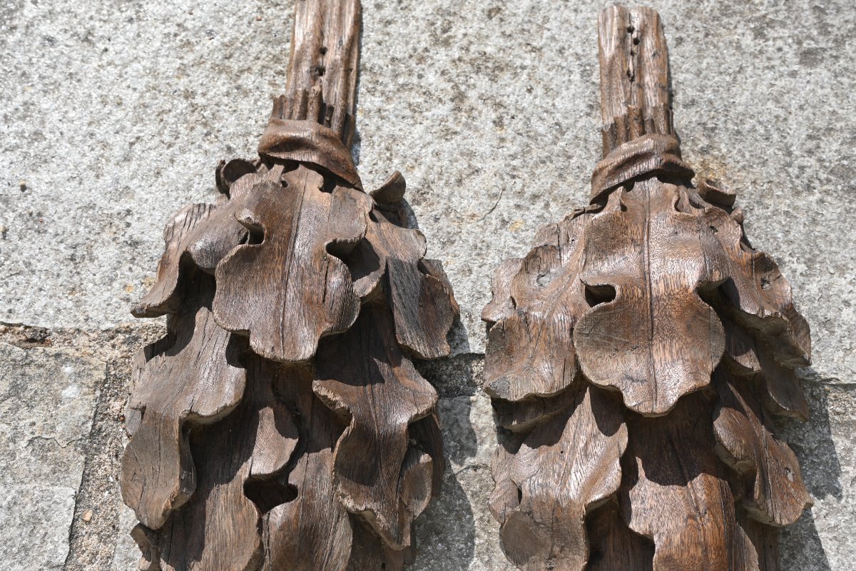 Pair Of Carved Wooden Pieces From The Louis XIV Period -photo-3