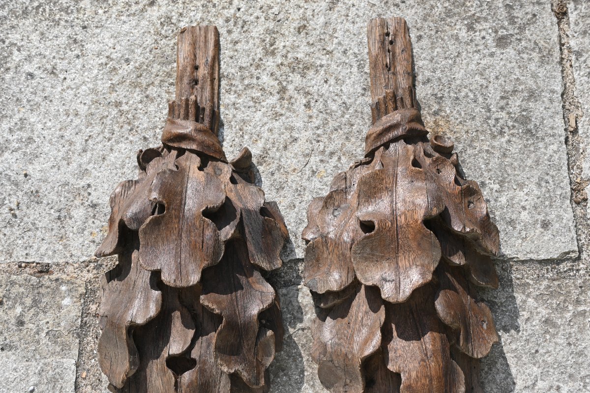Pair Of Carved Wooden Pieces From The Louis XIV Period -photo-4