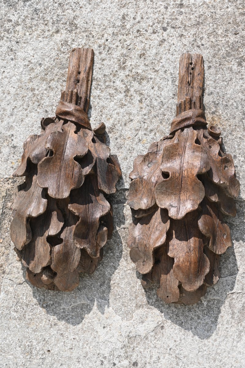 Pair Of Carved Wooden Pieces From The Louis XIV Period 