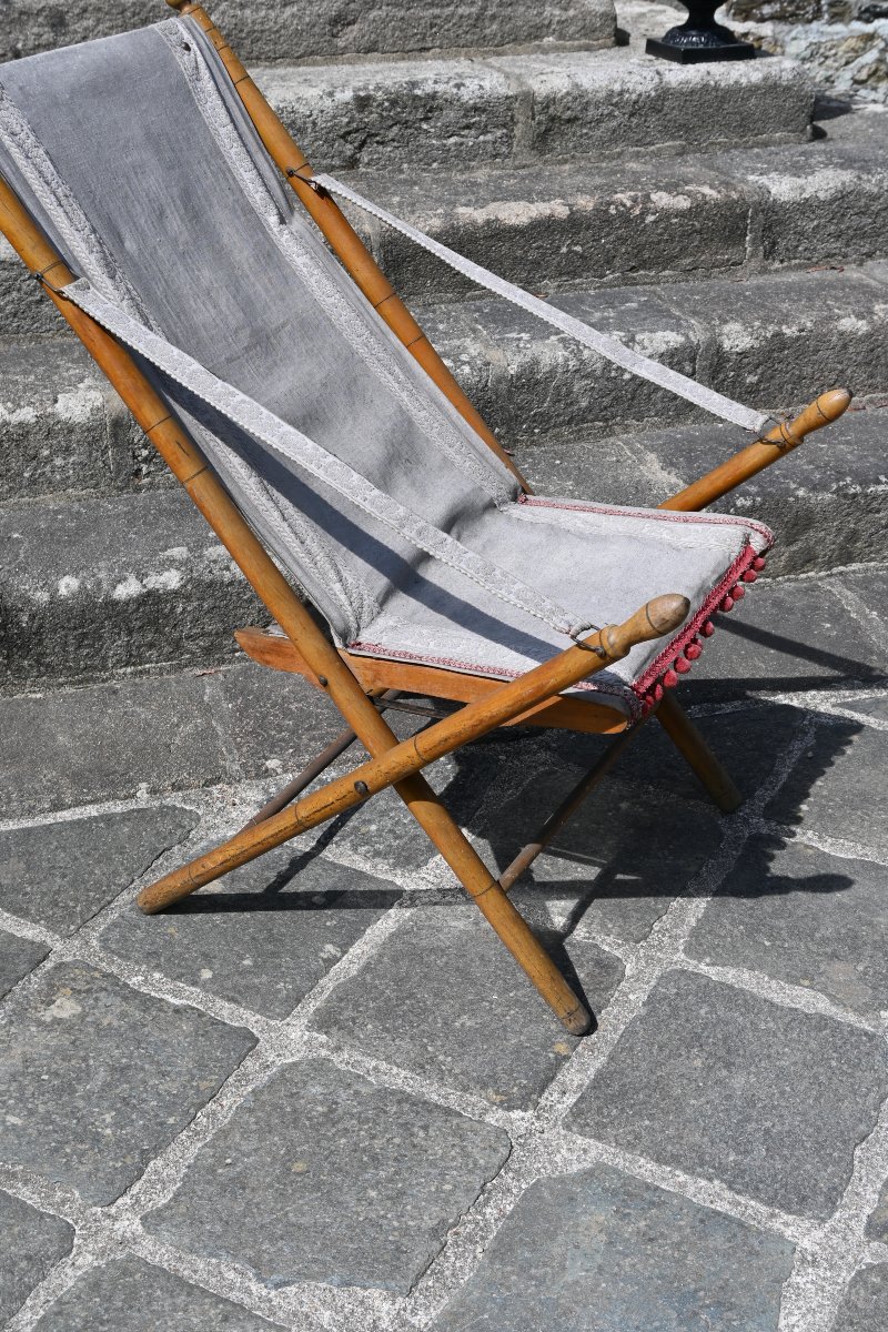 Folding Chair, Bamboo-style, 19th Century, Madeleine Castaing -photo-2