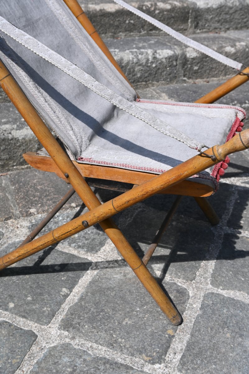 Folding Chair, Bamboo-style, 19th Century, Madeleine Castaing -photo-3