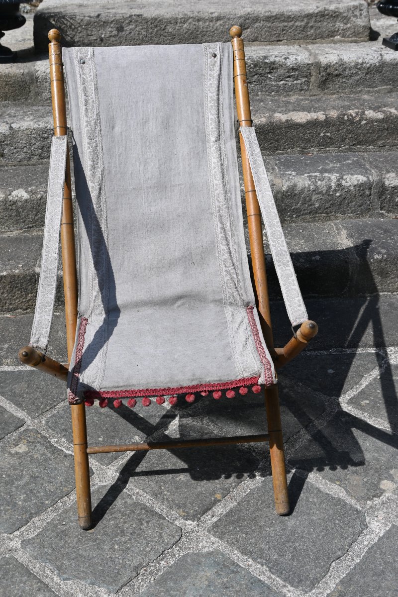 Folding Chair, Bamboo-style, 19th Century, Madeleine Castaing -photo-1