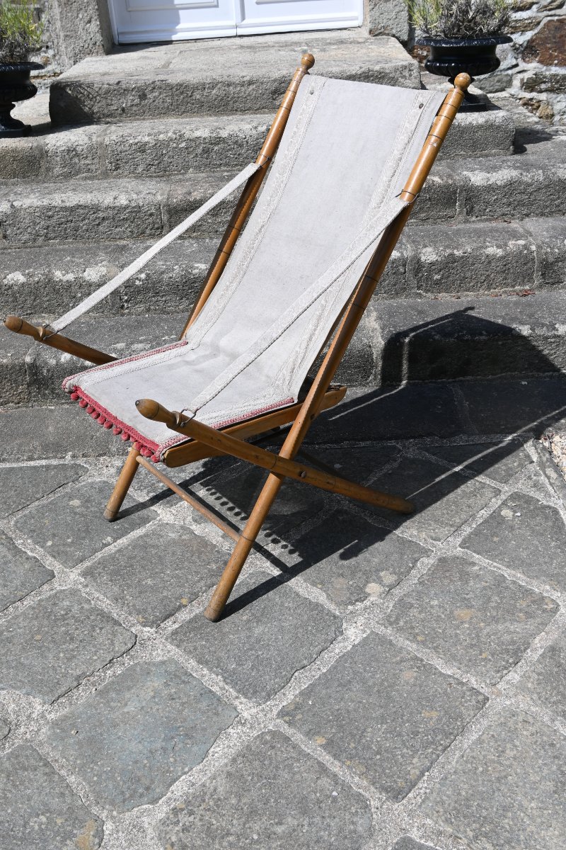 Folding Chair, Bamboo-style, 19th Century, Madeleine Castaing -photo-2