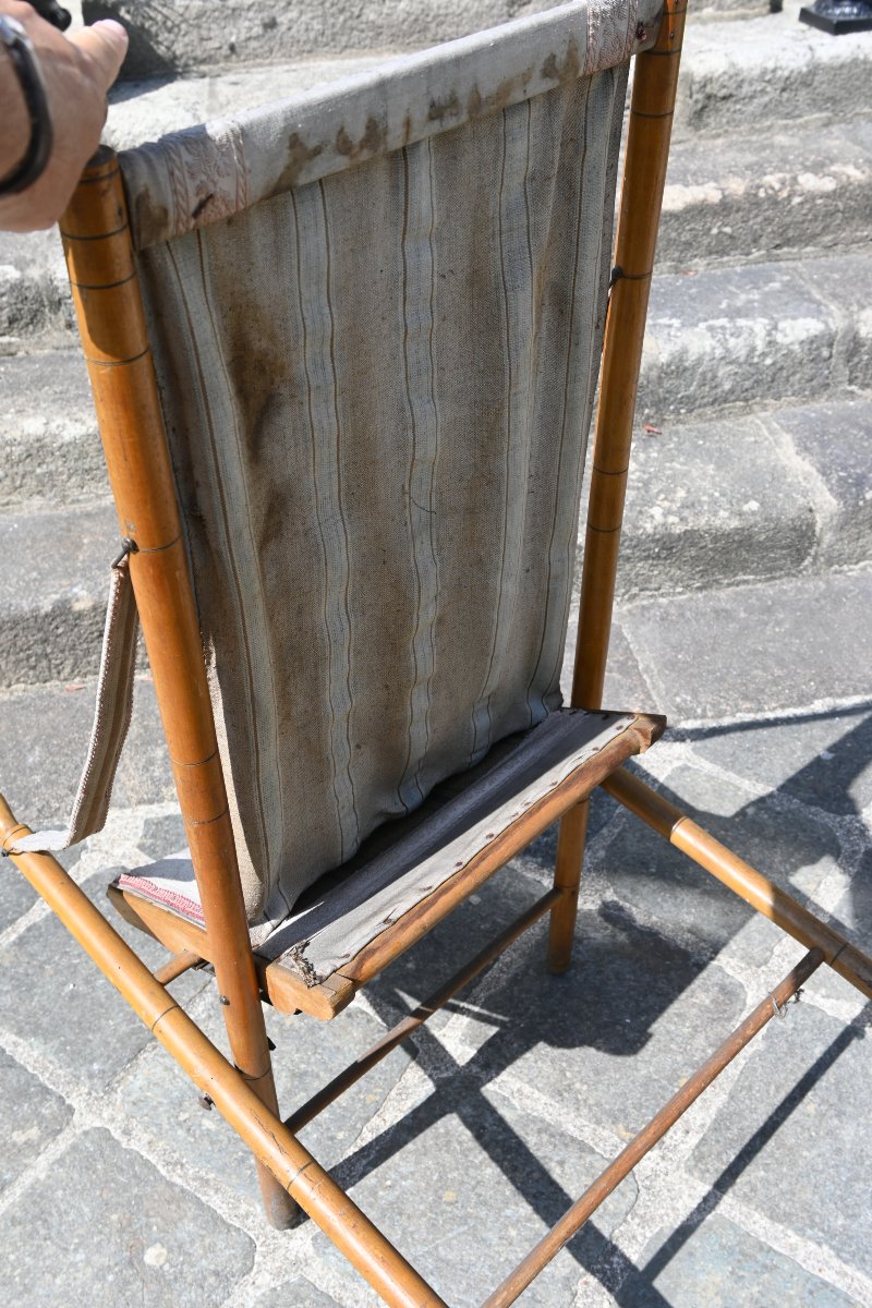 Folding Chair, Bamboo-style, 19th Century, Madeleine Castaing -photo-5