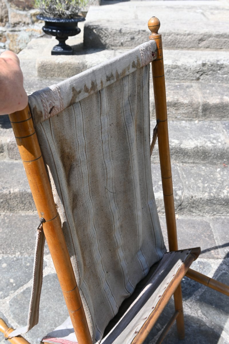 Folding Chair, Bamboo-style, 19th Century, Madeleine Castaing -photo-7