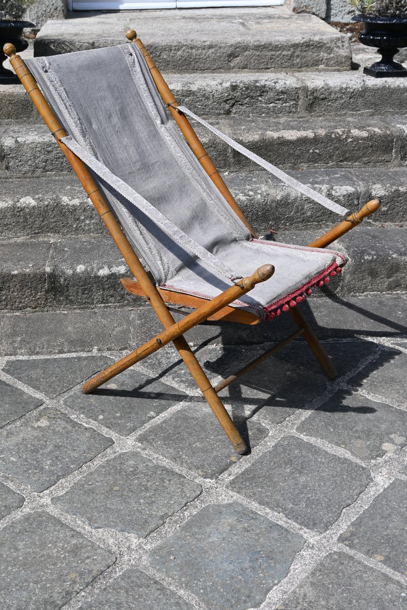 Folding Chair, Bamboo-style, 19th Century, Madeleine Castaing 