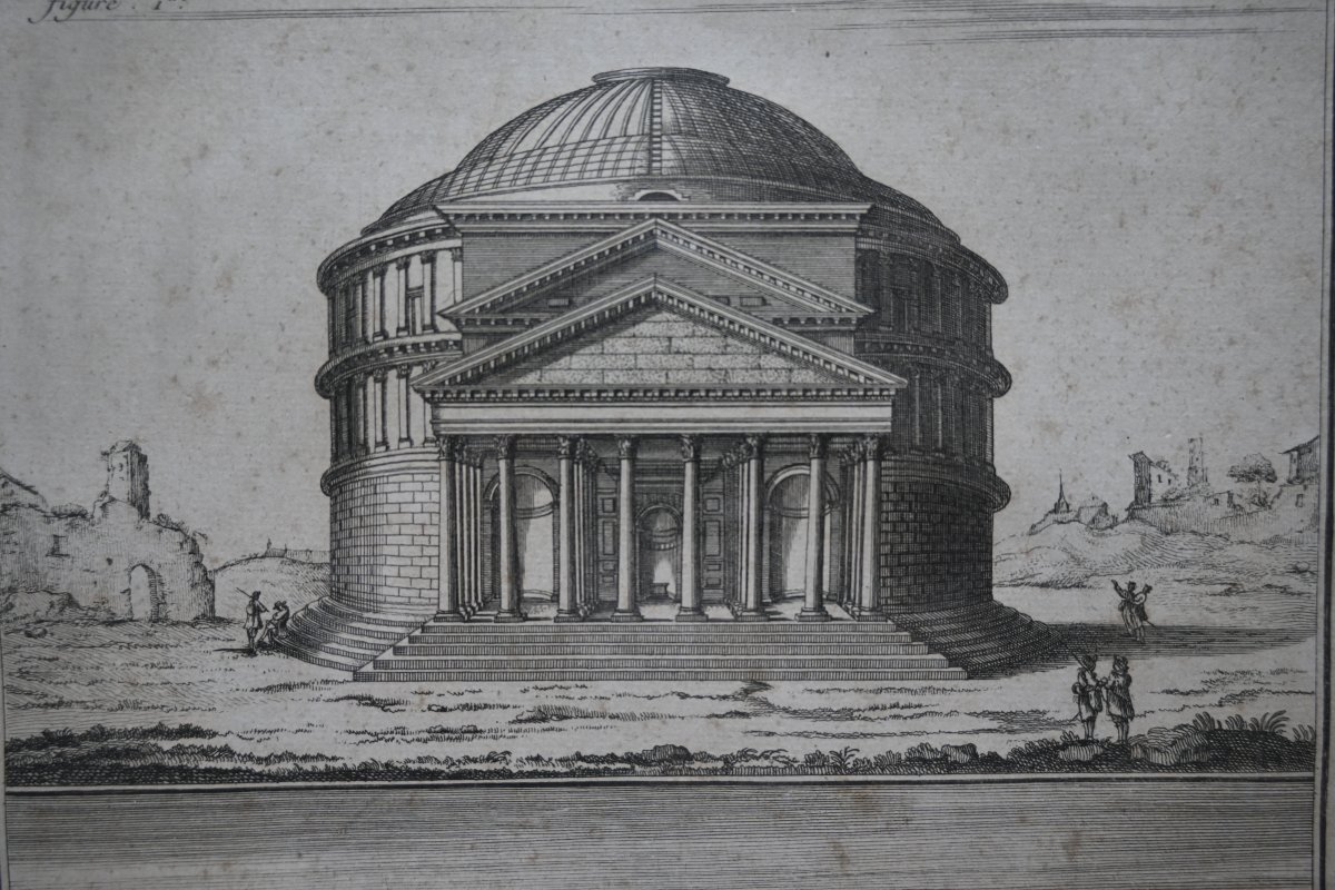 Set Of 4 Double Engravings, Rome XVIII-photo-3