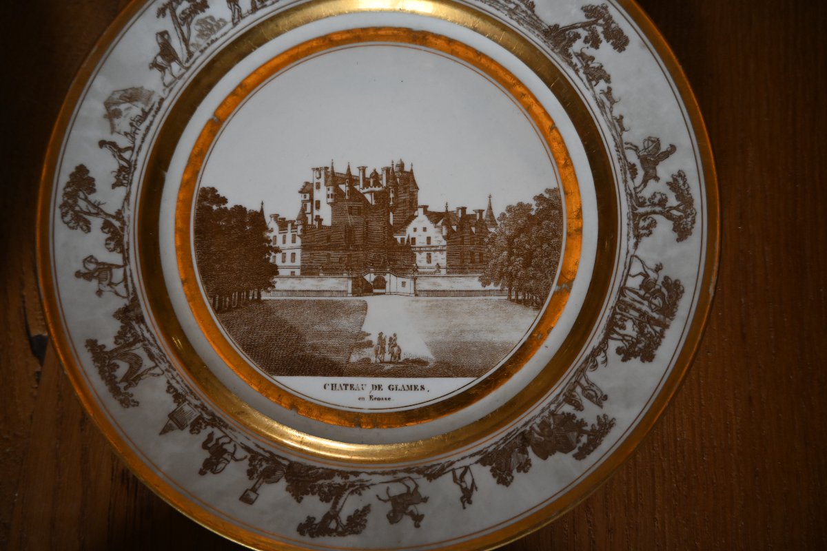 Rare ensemble de 11 assiettes en porcelaine de Locré avec Stone et Coquerel du début XIX-photo-3