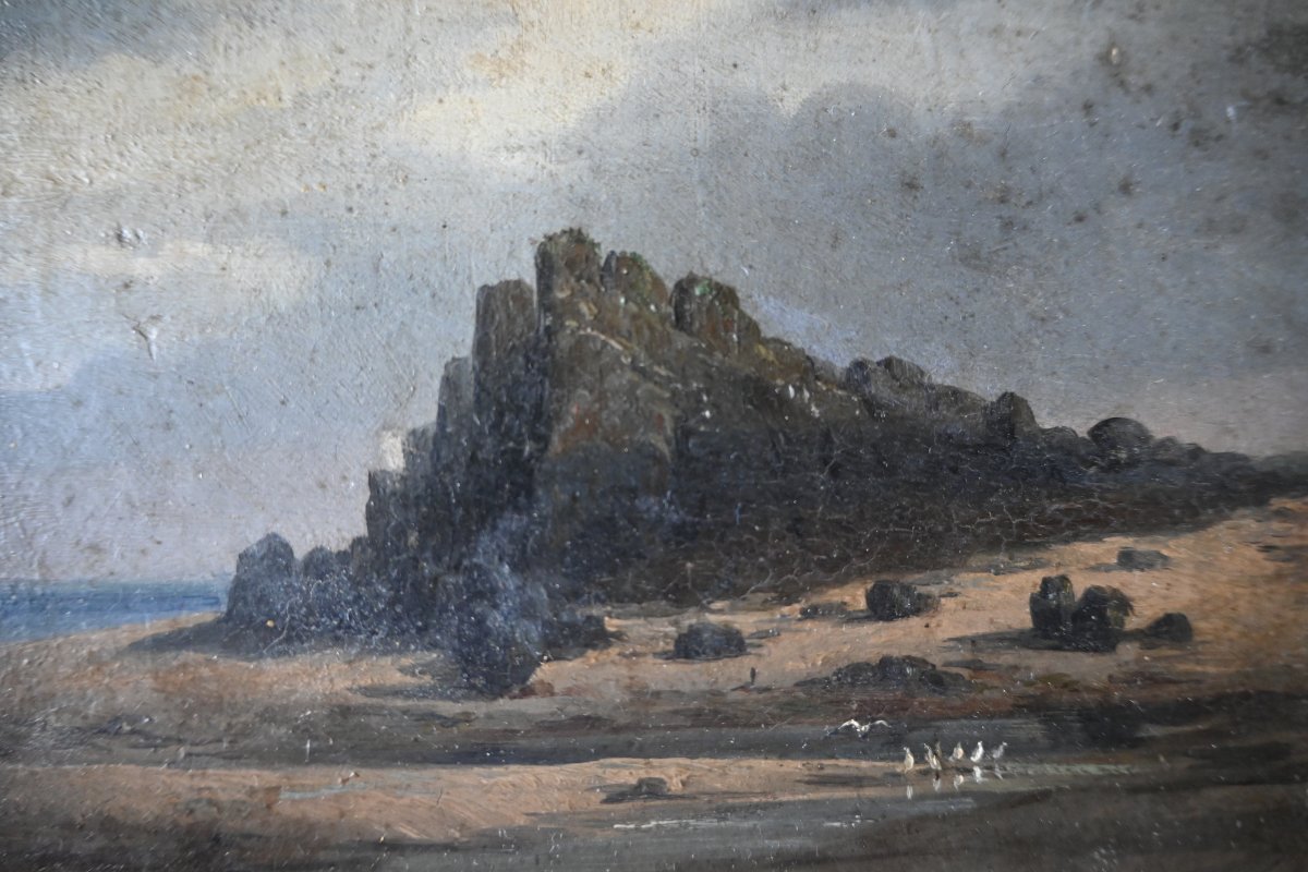 The Rocks, Oil On Cardboard, Late 18th-century School-photo-5