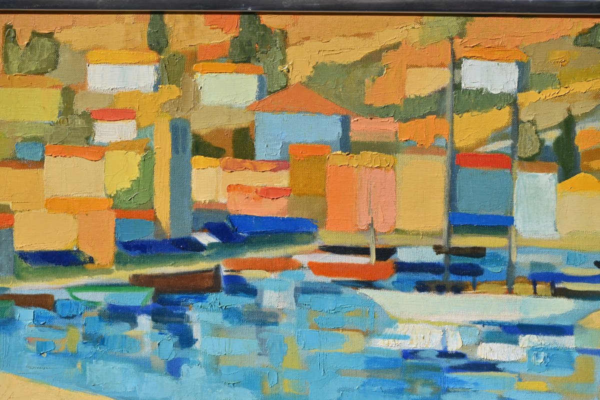 Hydra, In Greece, By Roger Jacquemin, Oil On Canvas-photo-6