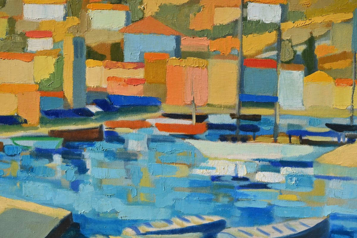 Hydra, In Greece, By Roger Jacquemin, Oil On Canvas-photo-7