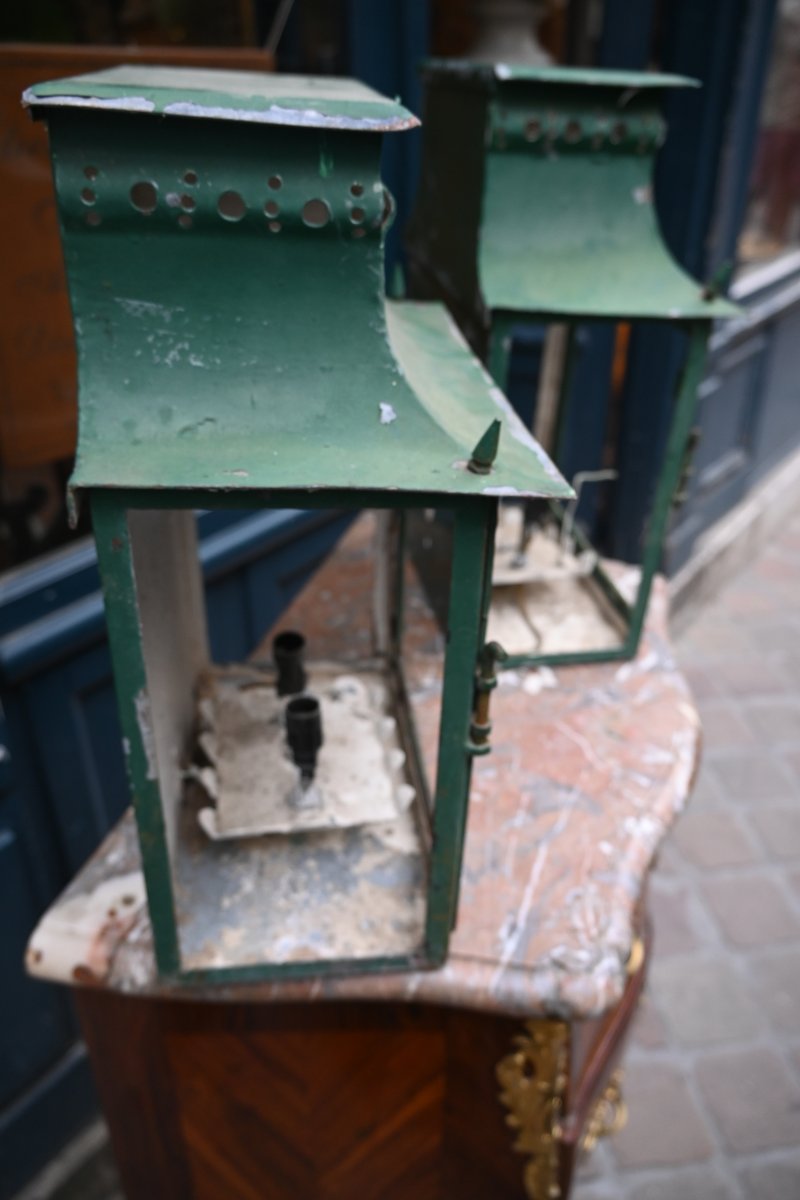 Pair Of Sheet Metal Wall Sconces-photo-1