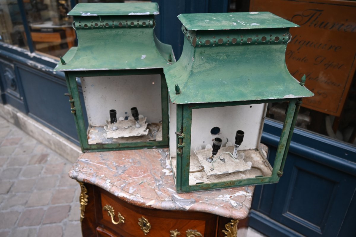 Pair Of Sheet Metal Wall Sconces-photo-2