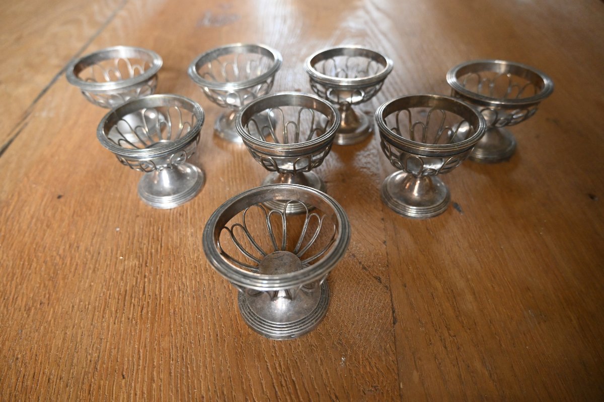 Set Of Eight 19th-century Silver Salt Cellars-photo-2