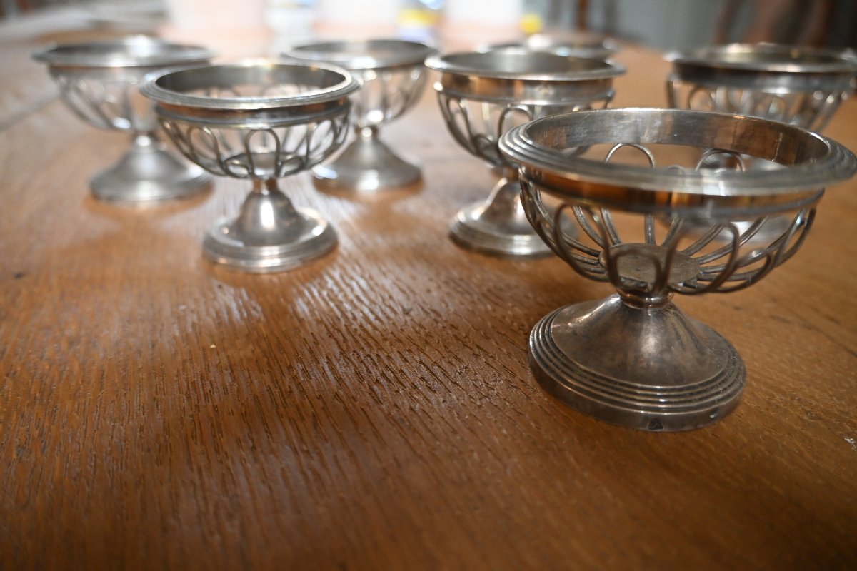Set Of Eight 19th-century Silver Salt Cellars-photo-3