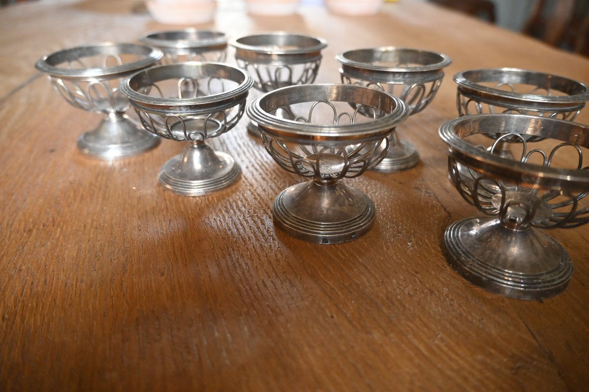 Set Of Eight 19th-century Silver Salt Cellars-photo-4