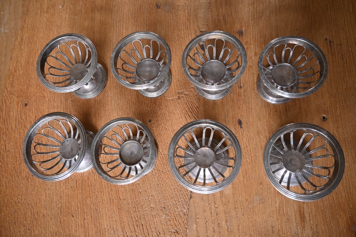 Set Of Eight 19th-century Silver Salt Cellars-photo-3