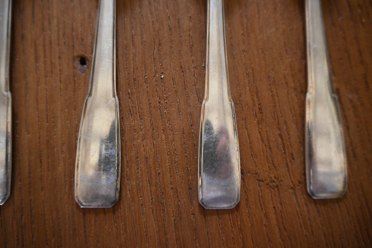 Art Deco, A 12-piece Solid Silver Dessert Cutlery Set From Maison Boulenger -photo-1