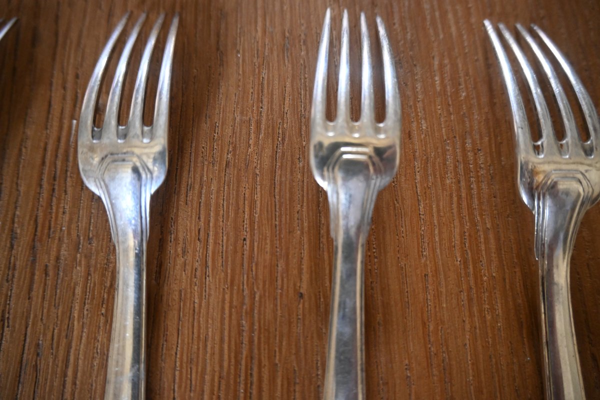 Art Deco, A 12-piece Solid Silver Dessert Cutlery Set From Maison Boulenger -photo-2