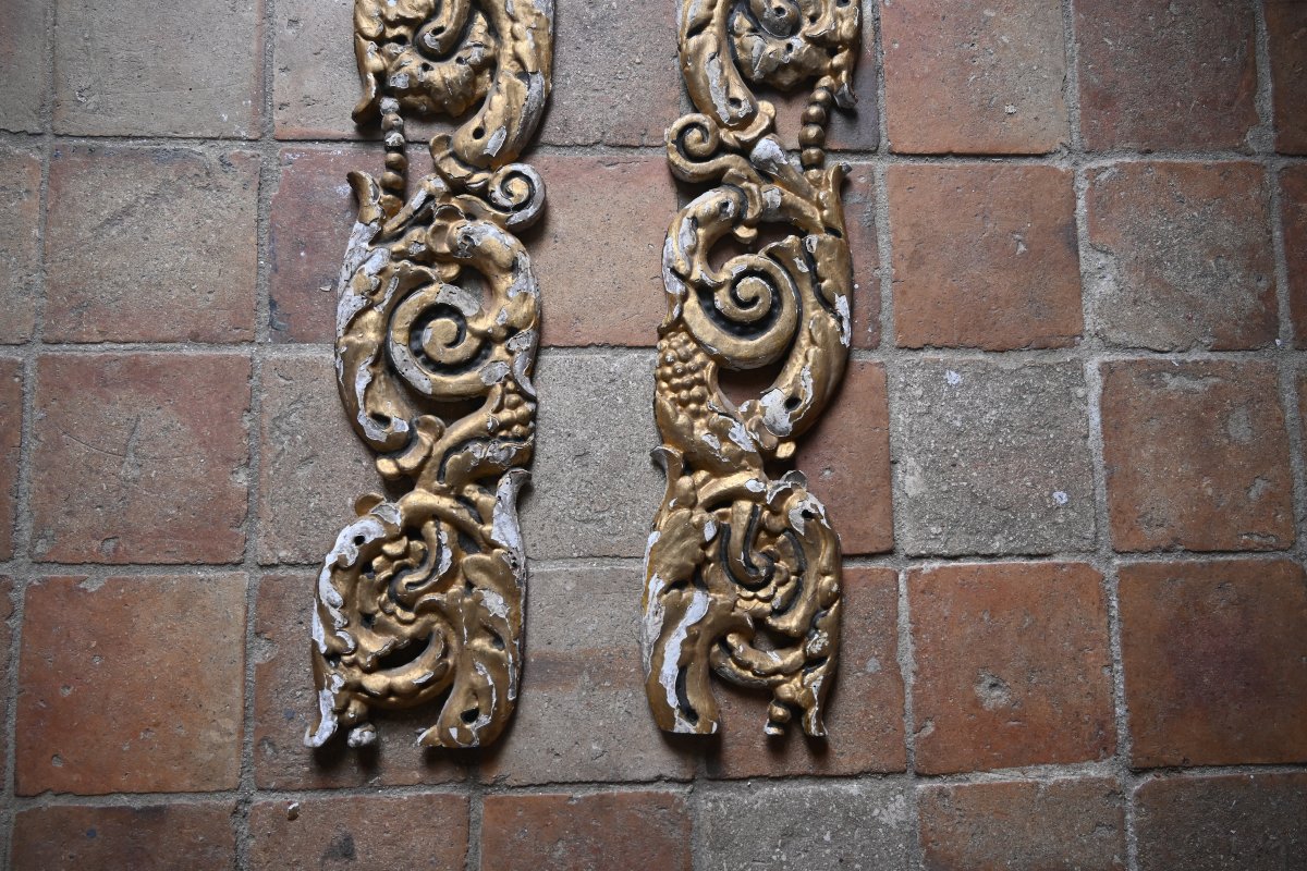 Two Carved And Gilded Wooden Pieces From The Regency Period, 18th Century-photo-5