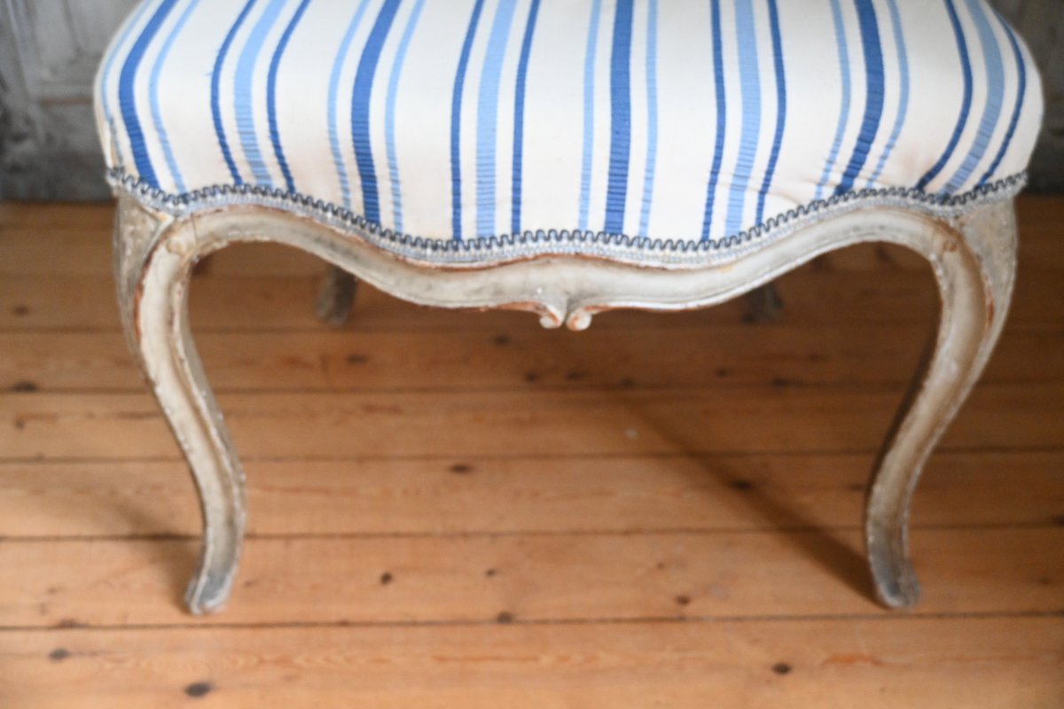 Low Louis XV-era Chair, Stamped-photo-2