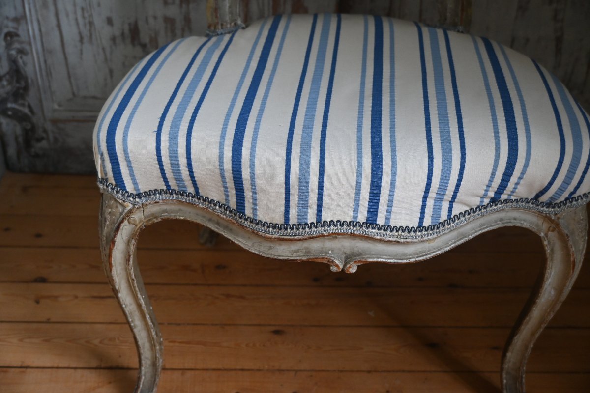 Low Louis XV-era Chair, Stamped-photo-3