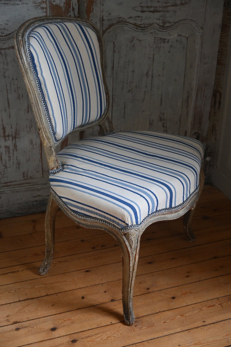 Low Louis XV-era Chair, Stamped-photo-4