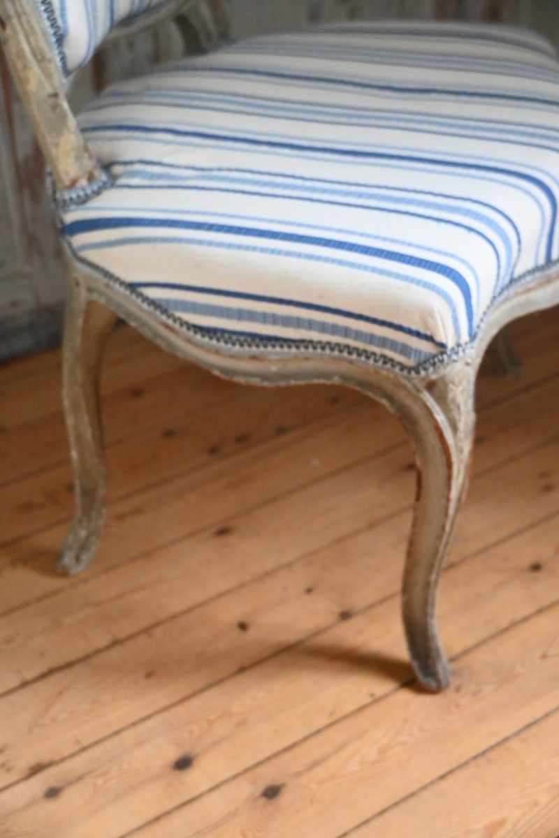 Low Louis XV-era Chair, Stamped-photo-2