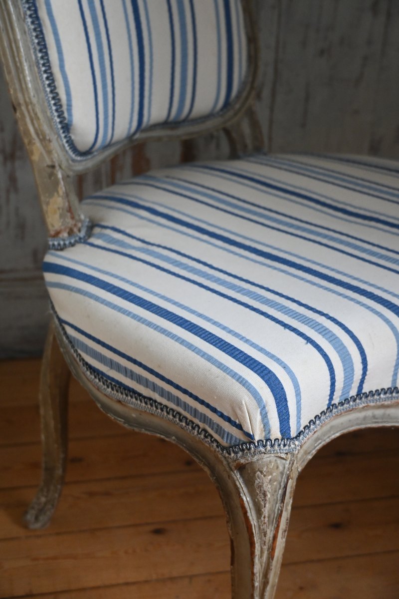 Low Louis XV-era Chair, Stamped-photo-4
