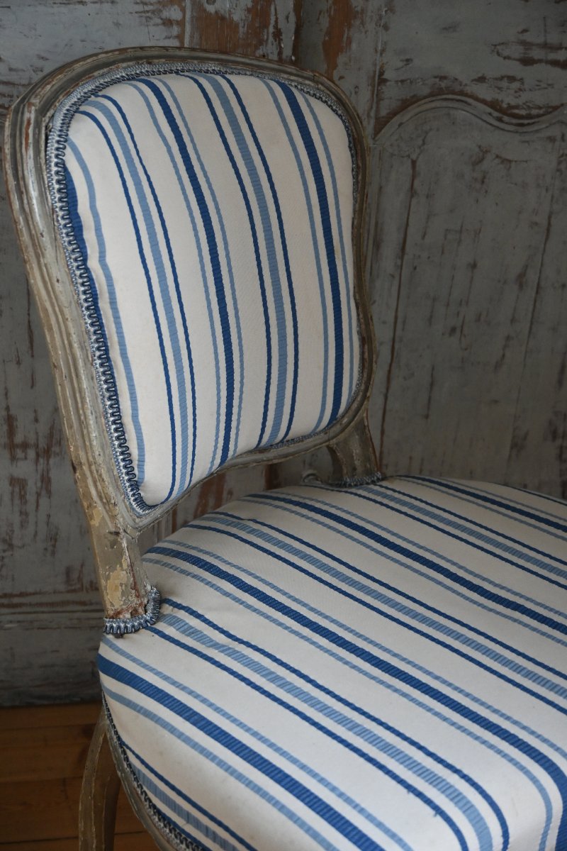 Low Louis XV-era Chair, Stamped-photo-5