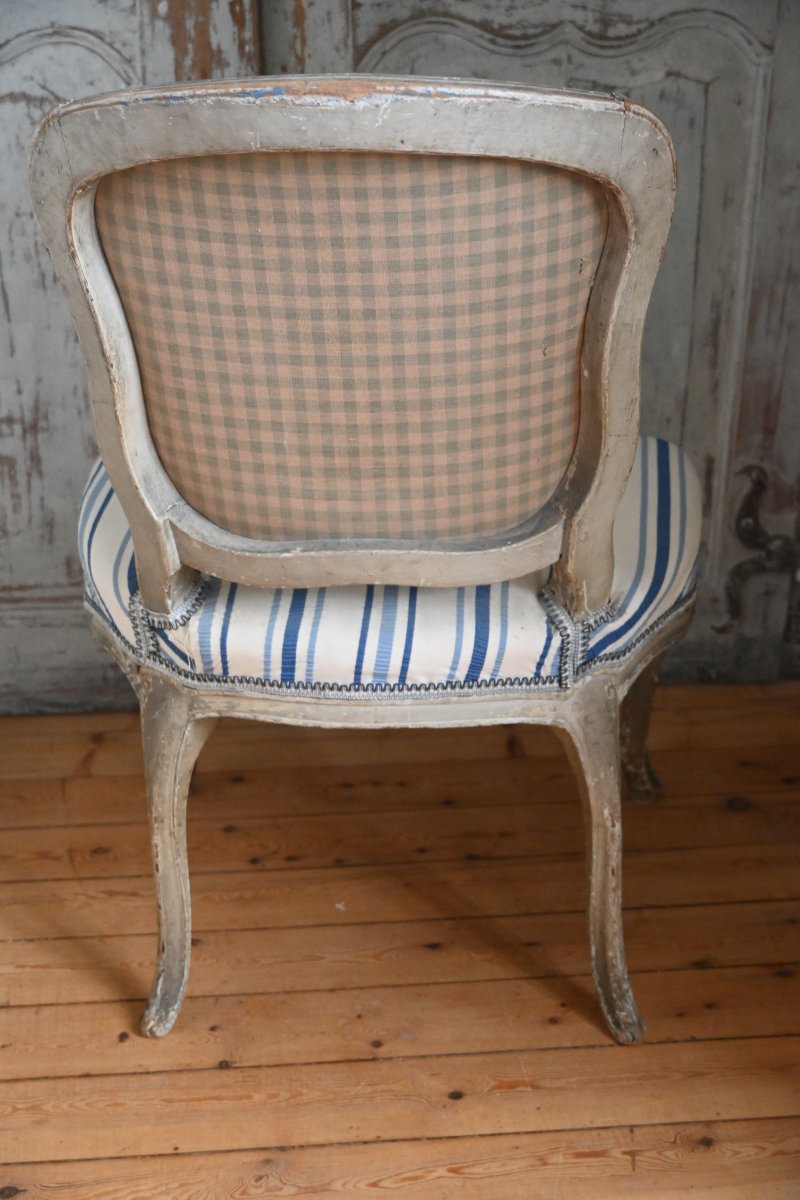 Low Louis XV-era Chair, Stamped-photo-7