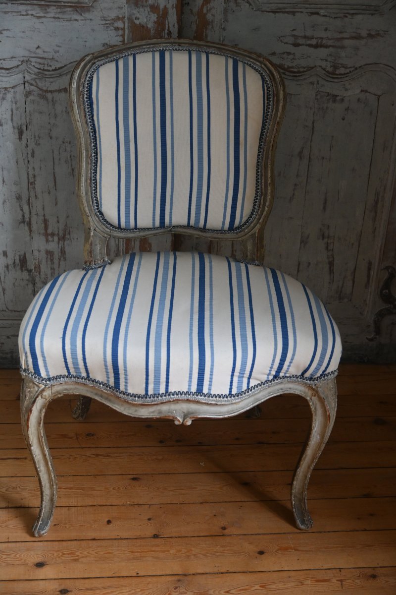 Low Louis XV-era Chair, Stamped