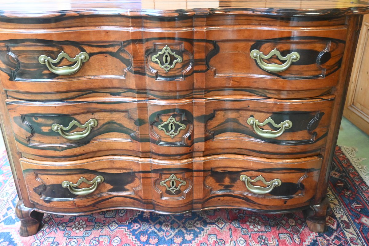 Rare commode de port en bois de gaiac   Saint  Malo XVIII-photo-2