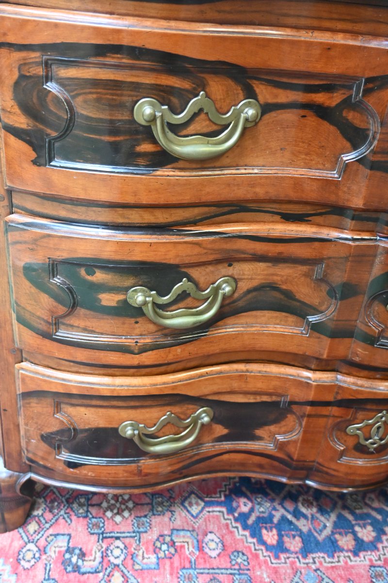 Rare commode de port en bois de gaiac   Saint  Malo XVIII-photo-3