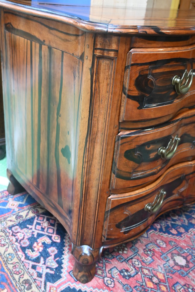 Rare commode de port en bois de gaiac   Saint  Malo XVIII-photo-4