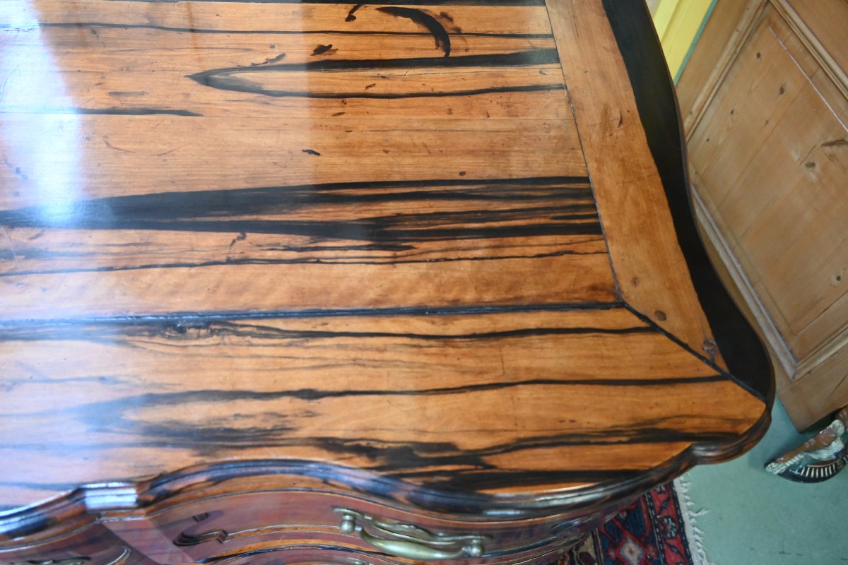 Rare commode de port en bois de gaiac   Saint  Malo XVIII-photo-4