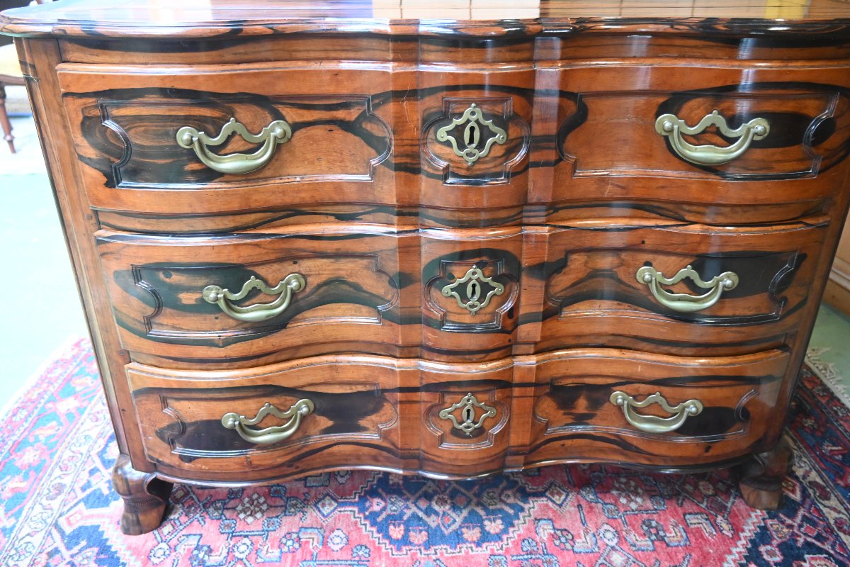 Rare commode de port en bois de gaiac   Saint  Malo XVIII-photo-5