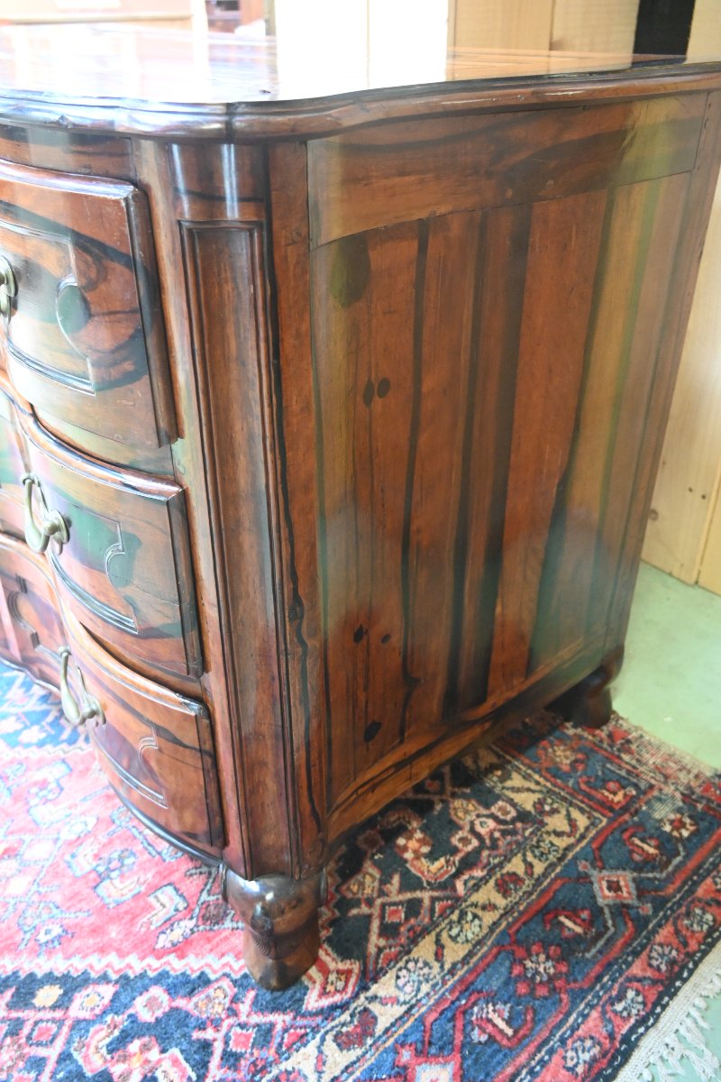 Rare commode de port en bois de gaiac   Saint  Malo XVIII-photo-6