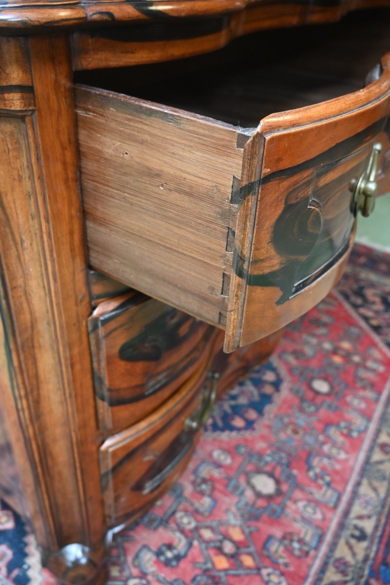 Rare commode de port en bois de gaiac   Saint  Malo XVIII-photo-8